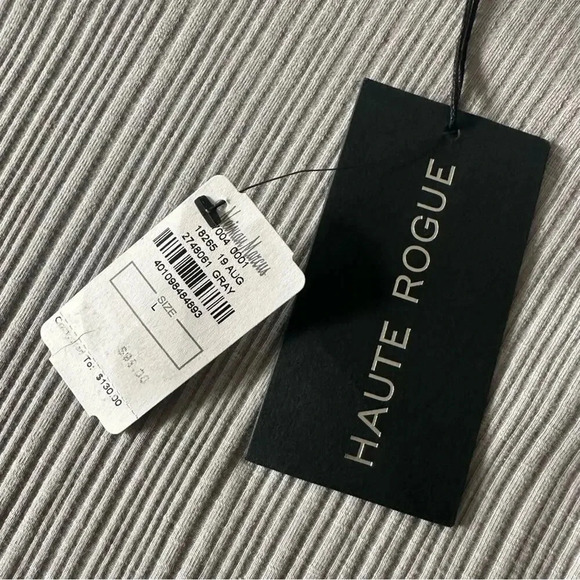 Haute Rogue Gray Bell Sleeve Blouse Top Large NWT - Picture 5 of 7